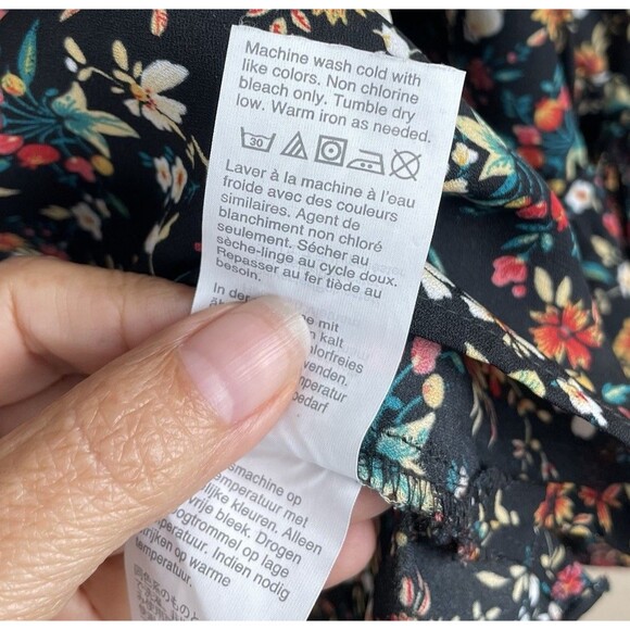 Mercantile J Crew Women 6 Ditsy Floral Blouse Top V Neck Bell Sleeve Peasant - Picture 12 of 13